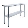 Amgood Stainless Steel Metal Table with Undershelf, 60 Long X 18 Deep AMG WT-1860